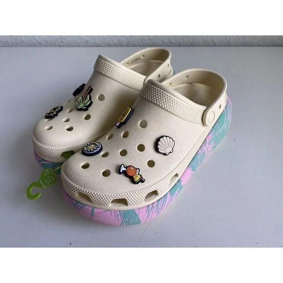 Crocs Classic Crush Spring Break Clog Women's Sz 10 Vanilla 208405-1FR NEW - Picture 10 of 13